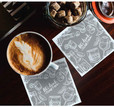 Let's drink together text coasters - TenStickers
