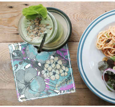 Posavasos textura Flores en efecto textura - TenVinilo