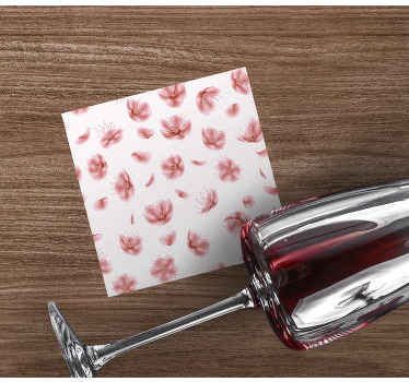 Elegant pink cherry blossoms modern coaster - TenStickers