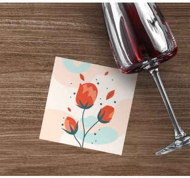 Moderni lasinalunen tyylikkäillä kukka-asetelmilla - Tenstickers