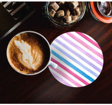 カラフルなストライプのモダンなコースター - TENSTICKERS