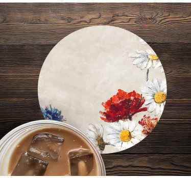 Květina na béžovém pozadí modernípodtácek - TenStickers