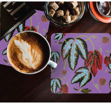 Posavasos moderno Maranta azul y morado - TenVinilo