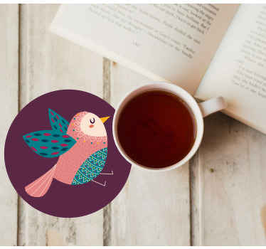 Fargerik fugl søt illustrasjon underlag moderne - Tenstickers