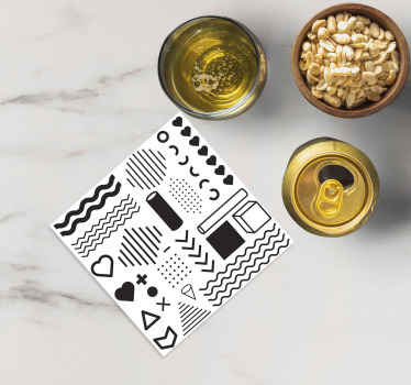 다양한 기하학 텍스처 코스터 - TenStickers