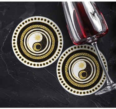 陰と陽のモダンコースター - TENSTICKERS