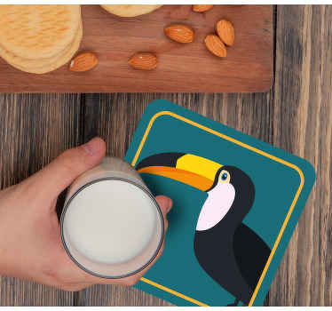 Colorful Toucan cartoon modern coaster - TenStickers