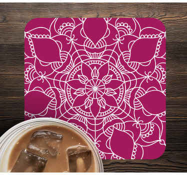 Purple and white mandala vintage coaster - TenStickers