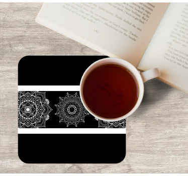 Dessous de verre vintage 3 mandalas noir et blanc - TenStickers