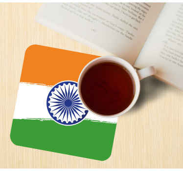 Striped India flag modern coaster - TenStickers