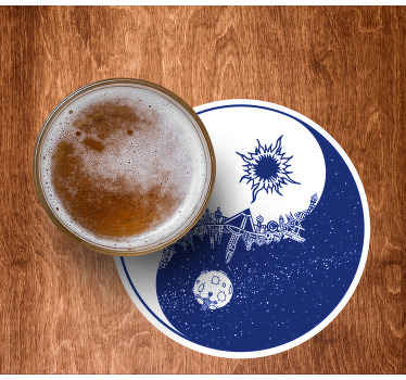 Ying yang sanat modern coaster - TenStickers