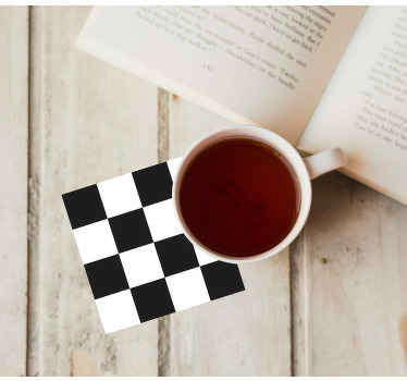 Sort og hvid ternet tekstur coaster - TenStickers