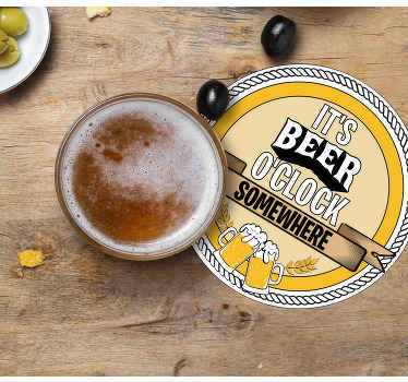 It's beer o'clock somewhere beer mats - TenStickers