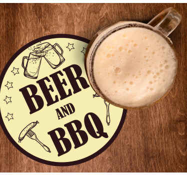 Beer & BBQ beer vinyl  mats - TenStickers