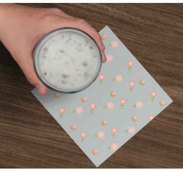 Posavasos moderno Florecitas grises - TenVinilo