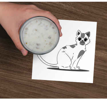 Trukket kat vintage coaster - TenStickers