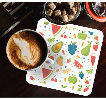 Bases para copos modernas produtode várias frutas - TenStickers