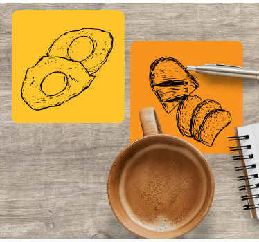 Bröd och ägg mer glasunderlägg - Tenstickers