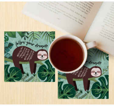 Hayallerini takip et tembellik daha fazla bardak altlığı - TenStickers