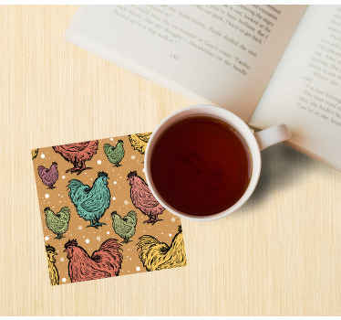 Kukot värikäs kanakuvio modernit lasinaluset - Tenstickers