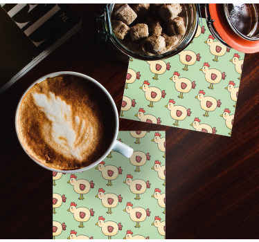 Ručne kreslené kohút vzor moderná tácka - Tenstickers