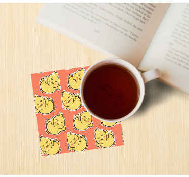 Posavasos moderno Lindo pollito de patrones sin fisuras - TenVinilo