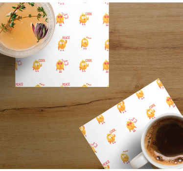 Cute cartoon comic chicken  modern coaster - TenStickers