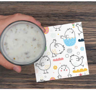 Vtipné roztomilé kuriatko vzor moderná tácka - Tenstickers