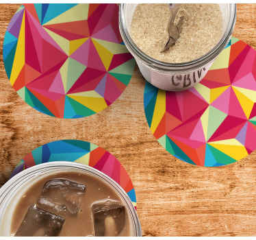 Monivärinen geometrinen kuva modernit lasinaluset - Tenstickers