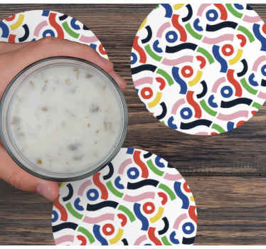 Texture coasters in vibrant abstract designs - TenStickers