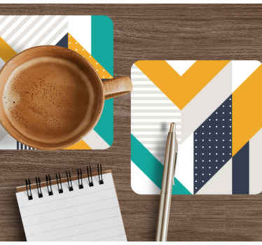 Posavasos moderno Triángulos arte geométrico - TenVinilo