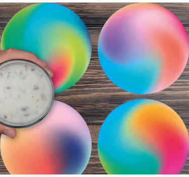 Posavasos moderno Círculo multicolor arte abstracto - TenVinilo