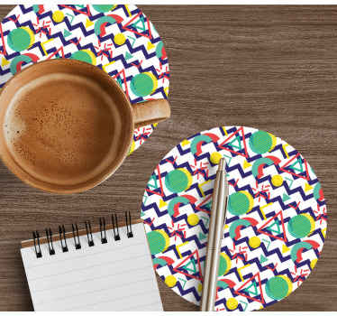 Strong colors geometric painting modern coaster - TenStickers