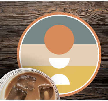 Posavasos moderno 3 rayas con arte abstracto de la bandera del cí - TenVinilo