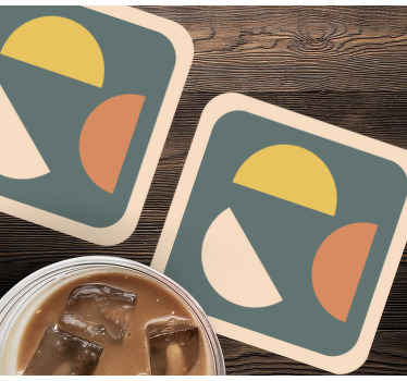 Bases para copos modernas Semicírculos e retângulos geométricos - TenStickers