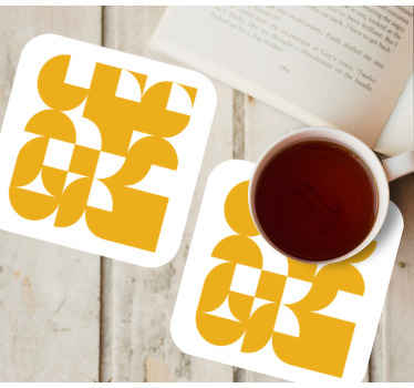 Dessous de verre art géométrique cercles jaunes - TenStickers