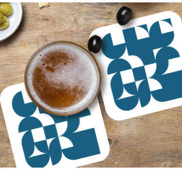 Dessous de verre art géométrique cercles bleus - TenStickers