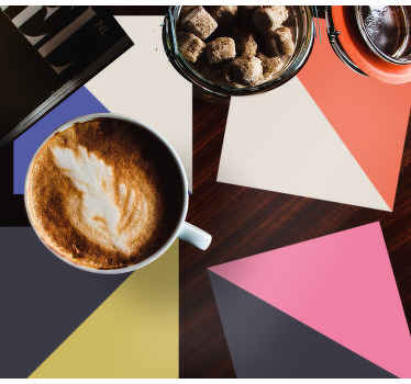 Geometriske flerfarvede vinkler coaster - TenStickers