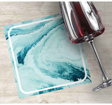 Posavasos textura Olas de mármol azul - TenVinilo