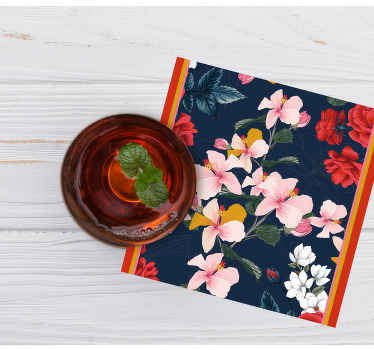 Saumaton malli punainen ruusu magnolia liljalasinalunen - Tenstickers