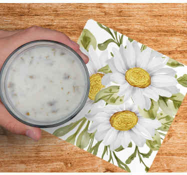 Beautiful white bouquet flowers more coasters - TenStickers