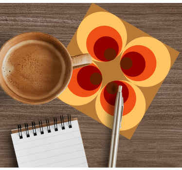 Orange toner cirkler vintage coaster - TenStickers