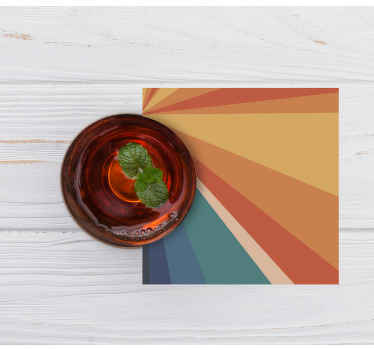 Dessous de verre vintage Rayures arc-en-ciel abstraites - TenStickers