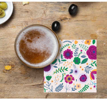 πολύχρωμο λουλούδι μοτίβο vintage τρενάκι - TenStickers