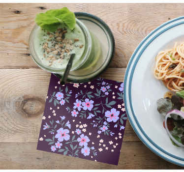 Moderní květinový vzor vintagepodtácek - TenStickers