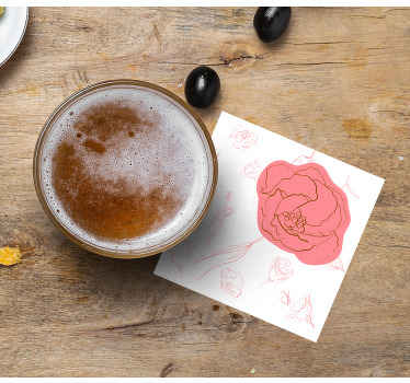 Dessous de verre vintage Fleur délicate rose - TenStickers