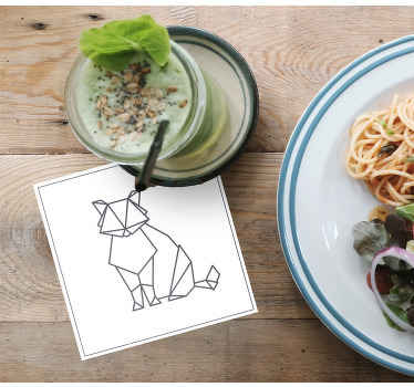 Dessous de verre moderne Chat en origami - TenStickers