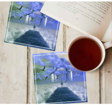 Posavasos moderno Paisaje artístico - TenVinilo