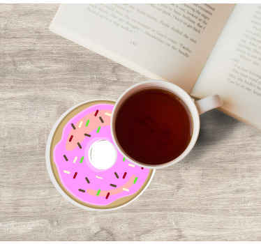 Posavasos moderno Rosquilla rosa - TenVinilo
