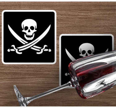 Pirat jolly roger geek coasters - TenStickers